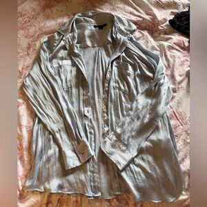 Vintage Silk baby blue Banana Republic button down